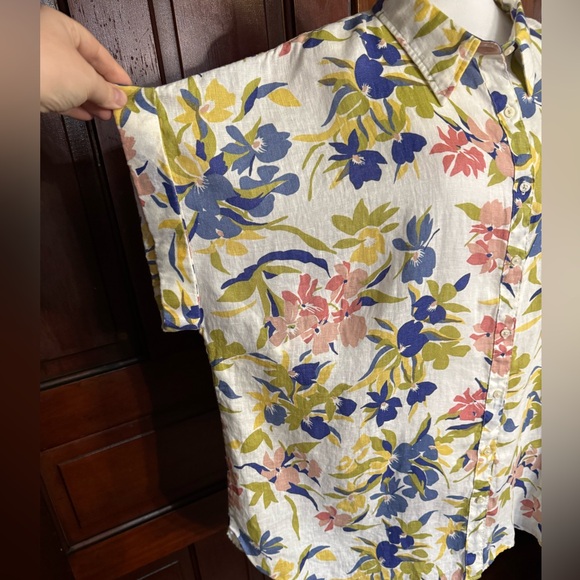 Lauren Ralph Lauren 100% Linen Relaxed Fit Floral Short Sleeve Shirt Size 3X - Picture 7 of 13